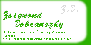 zsigmond dobranszky business card